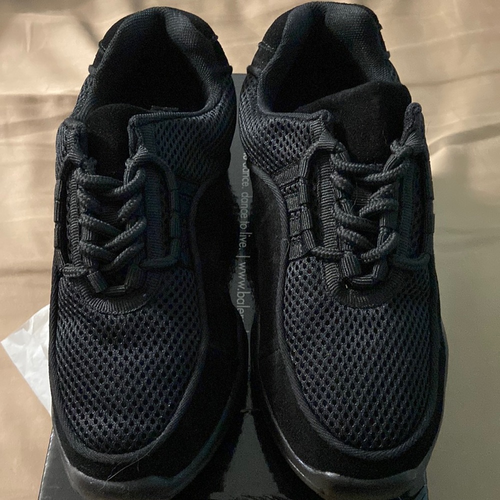 balera Black Mesh Athletic Sneakers with Lace-Up Detail